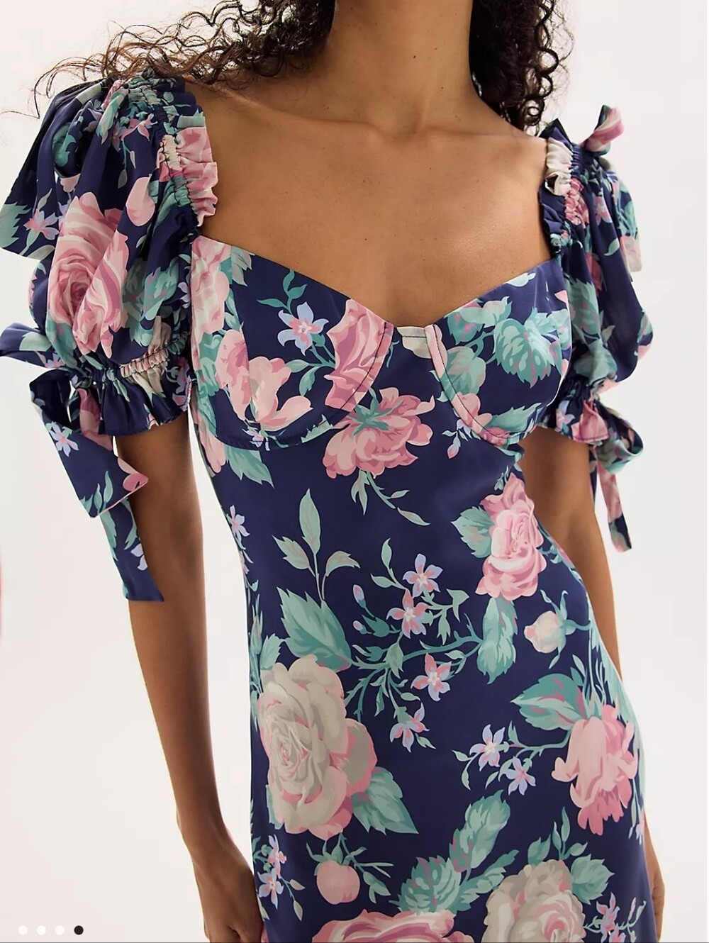 Selkie Navy Blue Silk Slip Dress